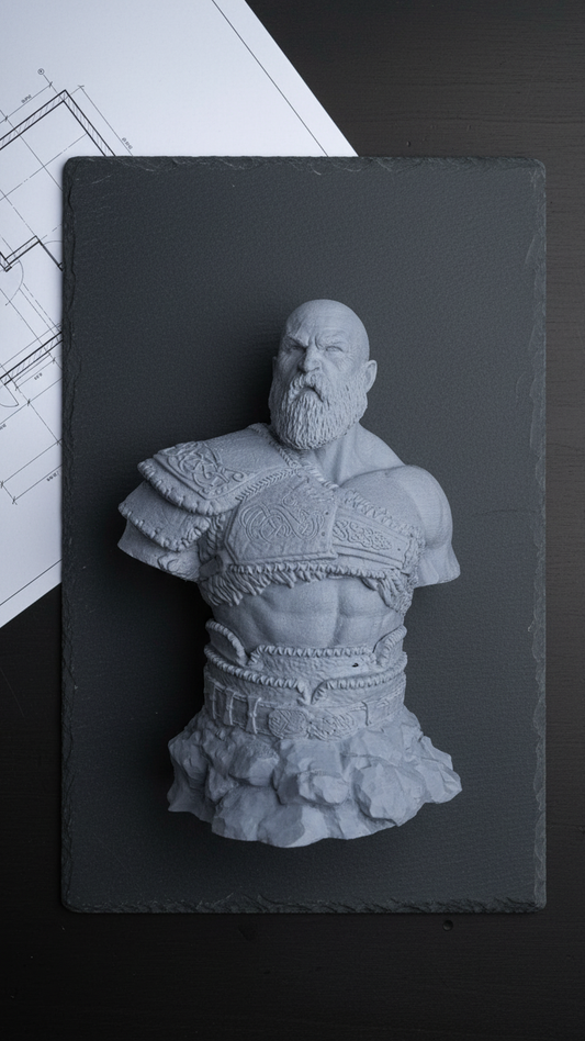 Kratos gaming figurine statue desk decoration
