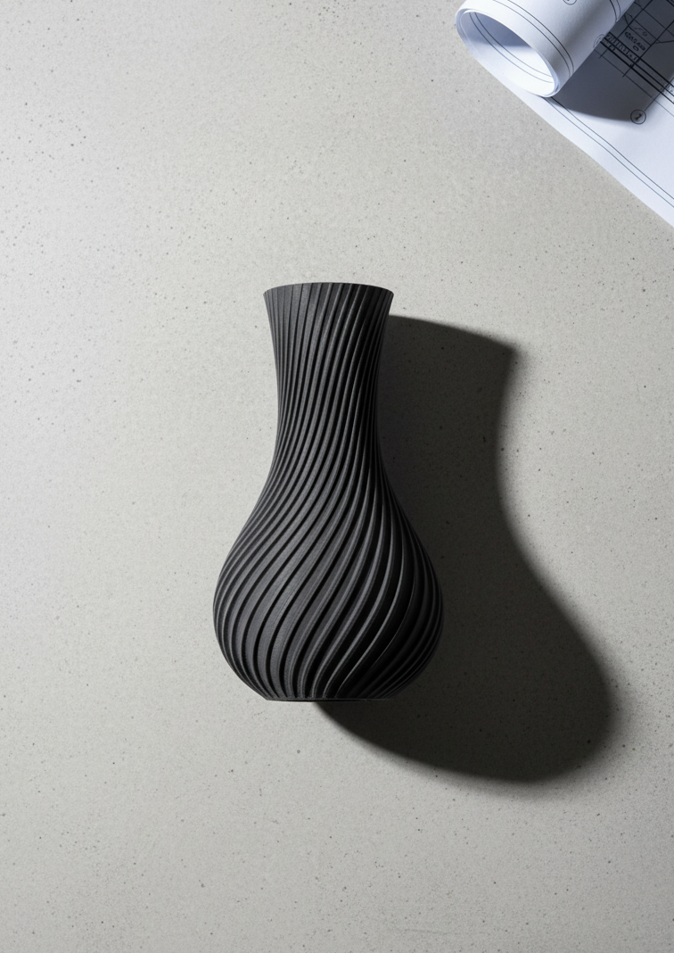 Contemporary spiral table vase for shelf decor
