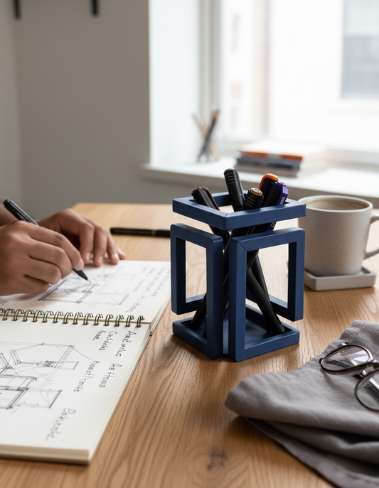 Modern infinity pen stand for office desk