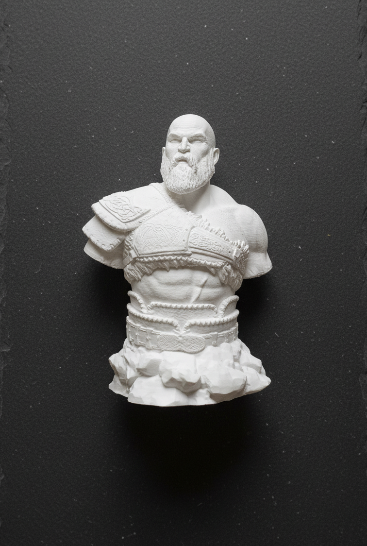 Kratos God of War bust figurine gaming desk decor