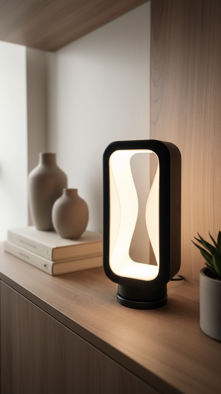Infinity frame LED table lamp modern bedside light
