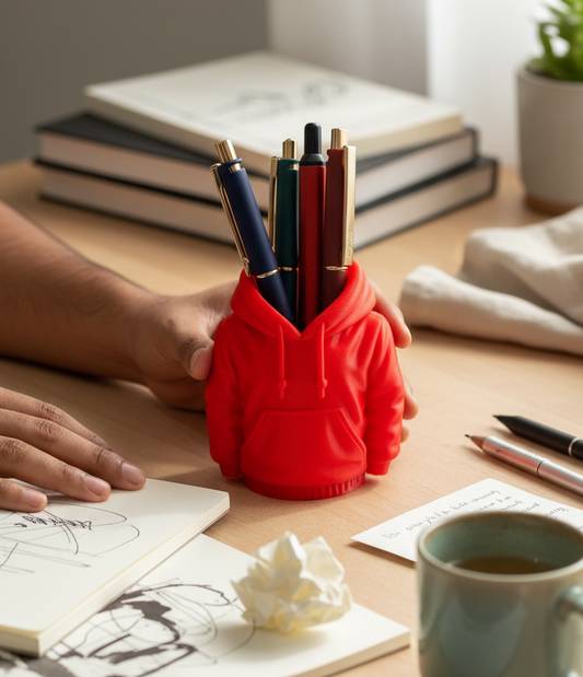 Hoodie pen stand desk organizer for office table