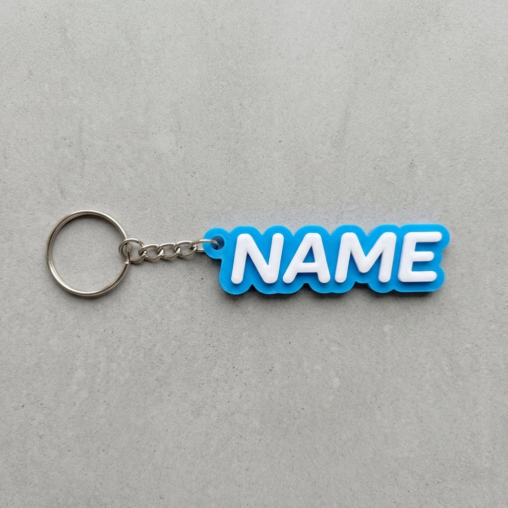 Custom 3D Printed Name Keychain – Personalized Keyring Gift