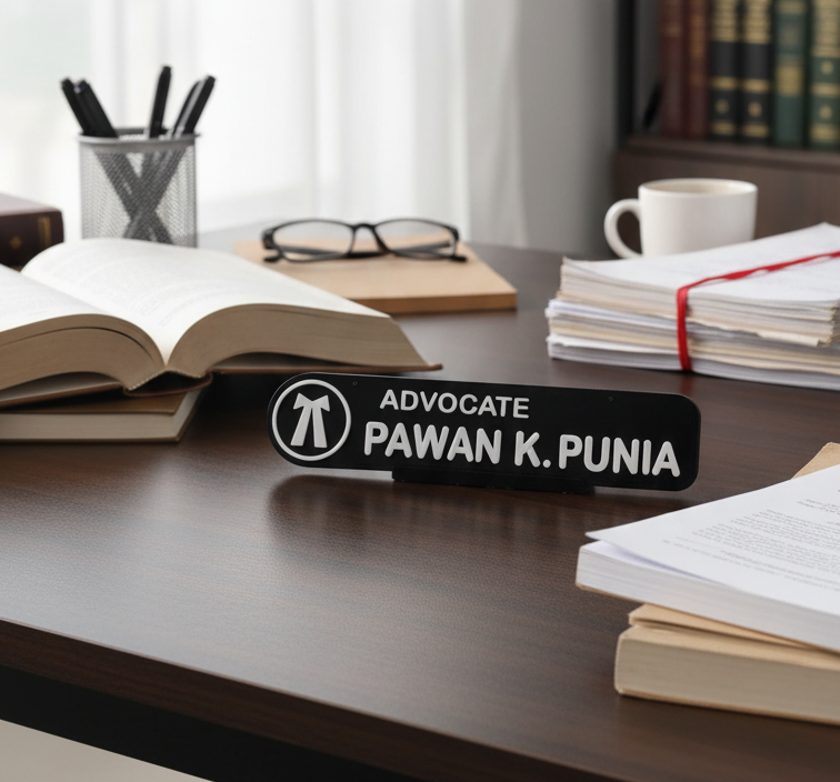 Custom name plate office desk decor India